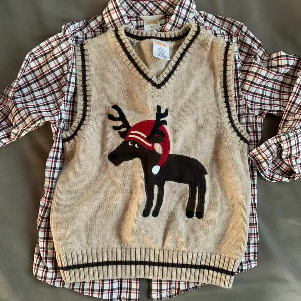 Gymboree holiday shirt/vest combo! Size 3T